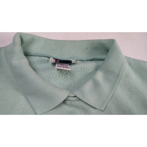 Vintage Bolo Spirit Sweatshirt flower hearts Embroidered Sz L Mint Green Women - Picture 3 of 12